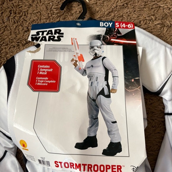 Star Wars Stormtrooper Kids Costume NEW Small 4-6 White Black Disney Halloween - Picture 3 of 5